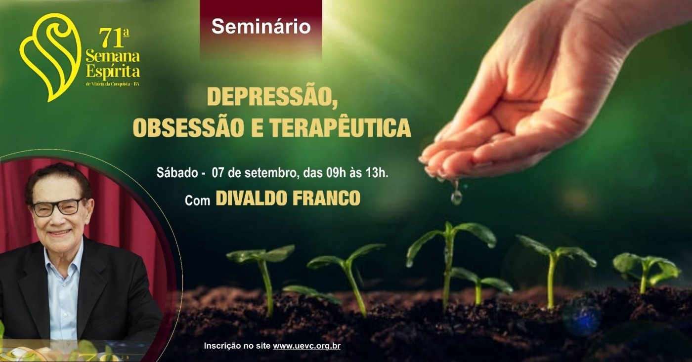 Banner seminário Alberto Almeida e Divaldo Franco